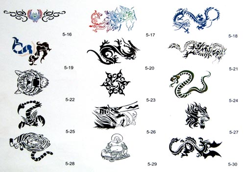 шаблоны для тату и бодиарта